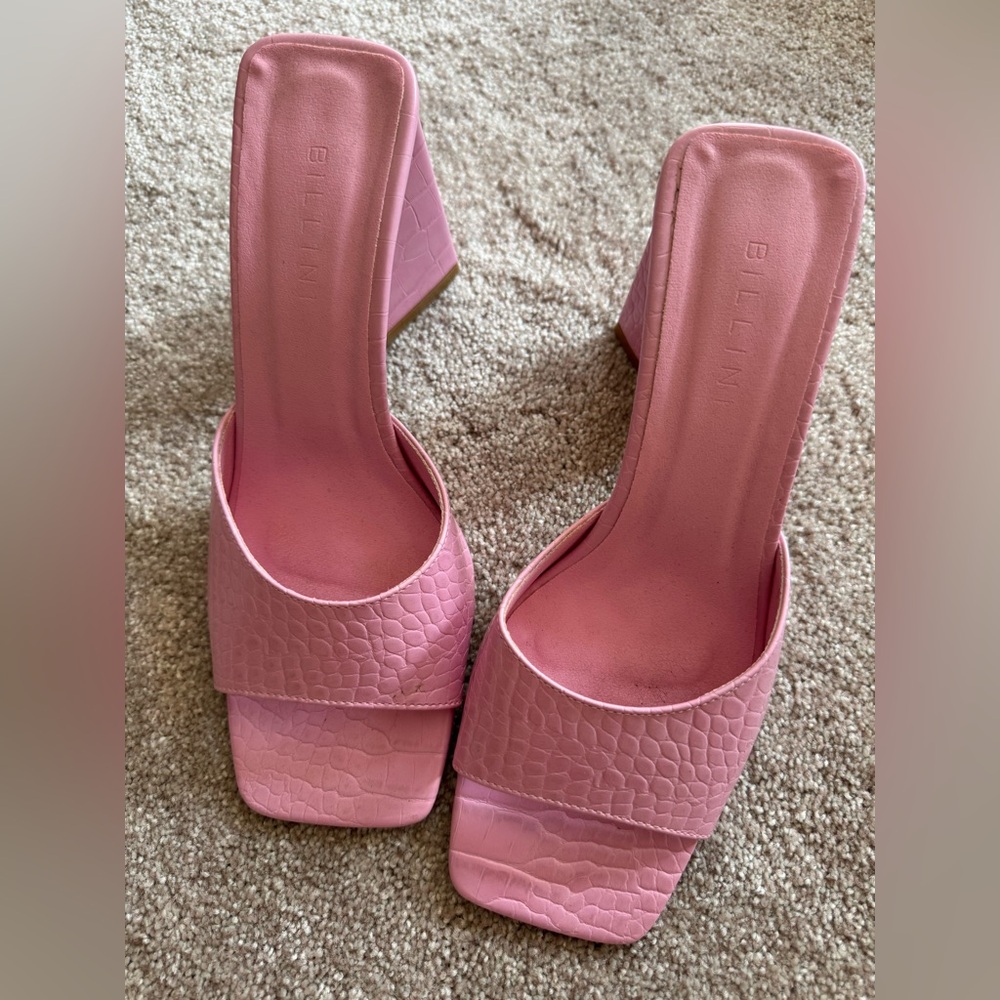 Billini Quinn Rose Croc Heels, worn once, size 9